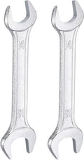 HARFINGTON 2pcs Double Open End Wrench 14mm x 15mm Metric 15 Degree Offset Angle Small Flat Head Wrench Galvanizing Open Ended Spanner for Automotive Repair Furniture Assembly