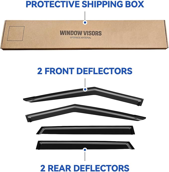 Window Visors Rain Guards for 2021 2022 2023 2024 2025 Kia Seltos, Out-Channel Window Vent Wind Deflectors Visors Shades for 21-25 Seltos LX S EX S SX Turbo X-Line