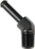 1/8 NPT Male to 1/4" Hose Barb Fitting Adapter 45 Degree Elbow Aluminum Black