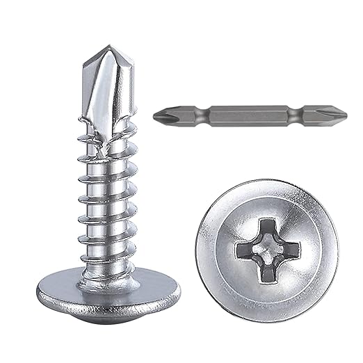 Wensilon（300pcs）#8×3/4”for Sheet Metal Self-Tapping Screws 410 Stainless Steel Truss Head High-Strength Quick Tapping Screws