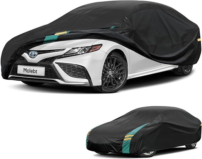 Car Cover Waterproof All Weather for Automobiles, Outdoor Full Exterior Covers for Sedans (Length: 186"-193") Rain Winter Sun Protection. Universal Fit for Toyota Camry, Honda Accord, etc.