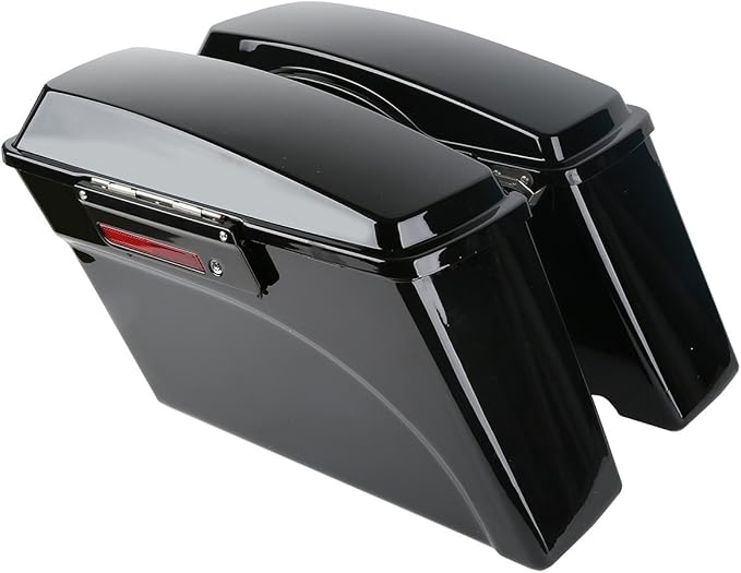 XFMT Motorcycle Saddlebags Vivid Black Hard Saddle Bags Trunk W/Black Latches For Harley Touring Road King Street Glide Road Glide Electra Glide Ultra Classic 1994-2013