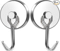 MIKEDE 110LB Magnetic Hooks, Neodymium Magnet Hooks for Hanging, Swivel Swing Magnetic Hook Heavy Duty, Strong Magnet with Hooks for Cruise, Kitchen, Camping, Door, Locker - 2 Pack