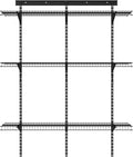 ClosetMaid MaxLoad Heavy Duty Wall Shelf Kit for Garage, 3 Shelves, Adjustable ShelfTrack Wire Shelving, Black Finish
