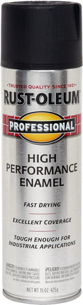 Rust-Oleum 239107 Professional High Performance Enamel Spray Paint, 15 Oz, Semi-Gloss Black