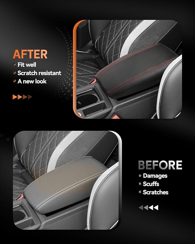 CDEFG for Audi Q3 2019-2025 Center Console Cover Armrest Cover for Q3 (Premium, Premium Plus) 2020 2021 2022 2023 2024 2025 Accessories Console armrest Protector