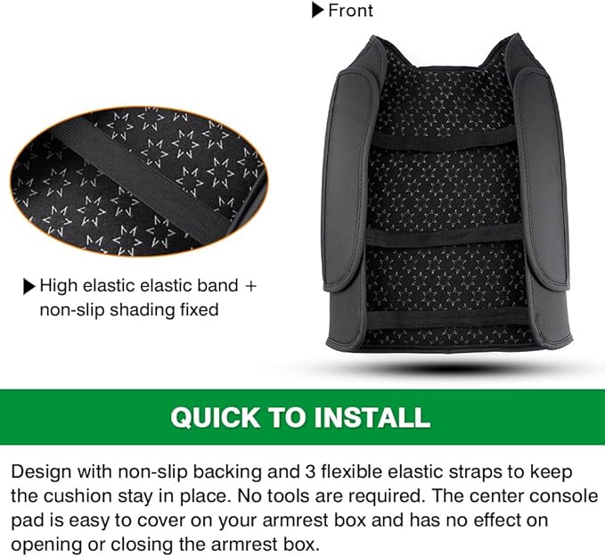Shademax Custom Fit for Center Console Cover 2015-2020 Ford F-150 F150 / 2017-2022 F250 F350 F450 /2018-2024 Expedition Accessories Armrest Cover Cushion Pad Armrest Seat Box Protector