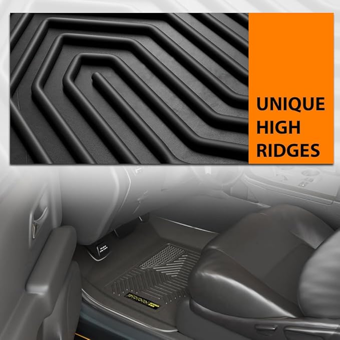 G-PLUS Floor Mats Fit for Dodge Ram 1500 2009-2024(19-24 Classic Body)/Fit Dodge Ram 2500 3500 2010-2018 Crew Cab w/Auto Trans, TPE Custom Fit All Weather Floor Liners 1st and 2nd Row,Black
