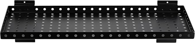 Slatwall Shelves 24 Inch, Slatwall Accessories for Retail, Garage, Home Storage, Heavy Duty Slat Wall Hanging Shelf (2, Black)