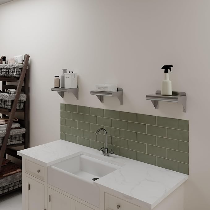 AmGood 6 in. x 10 in. Stainless Steel Wall Mount Shelf. Commercial/Home. Kitchen, Restaurant, Garage, Laundry, Utility Room. NSF