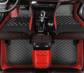 Custom All-Weather Protection Leather Car Floor Mats for Cars Sedan SUV Sports Car Waterproof Floor Mat (Black+red)