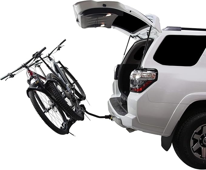 Saris SuperClamp EX 2-Bike Hitch Rack – Lightweight Platform Bike Carrier for Car, SUV, Truck – Tilting Design, Secure Wheel Clamping, Fits Road, Mountain, E-Bikes – 1.25" and 2" Hitch Receiver