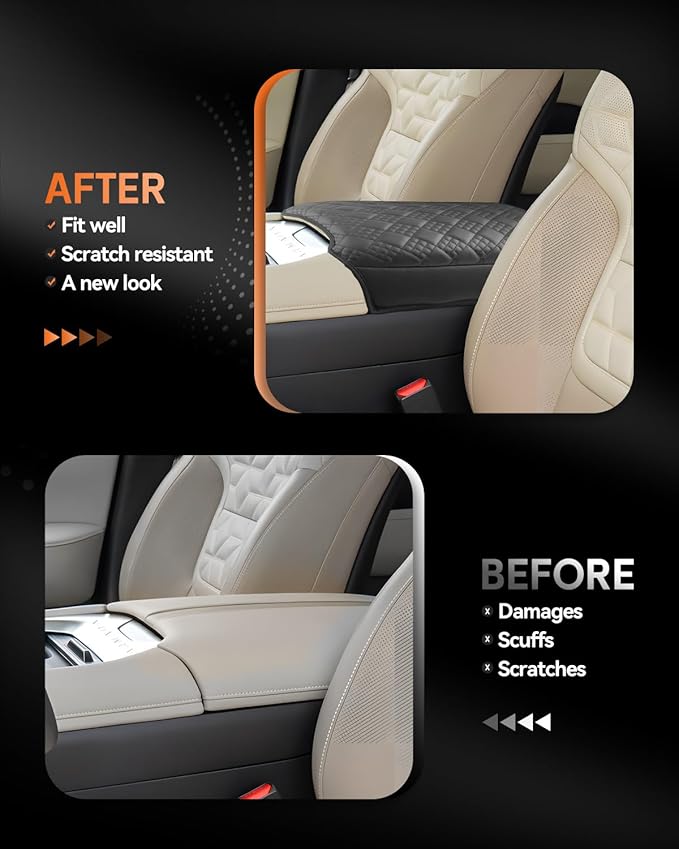 CDEFG for 2025 Nissan Armada Center Console Cover Armrest Box Cover for Armada (SV, SL, Platinum, Pro-4X, Platinum Reserve) 2025+ Accessories Console Arm Rest Protector