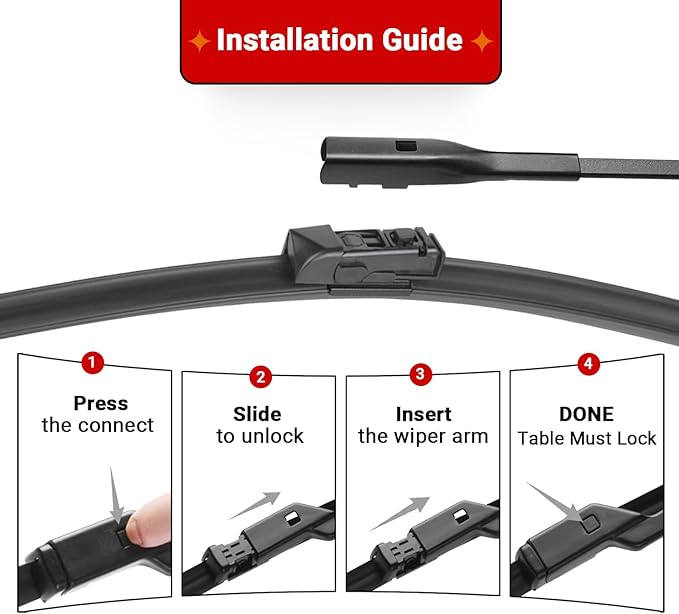 Windshield Wiper Blades Replacement for Subaru Crosstrek Impreza 2017 2018 2019 2020 2021 2022 2023 Original Factory Quality Front Rear Wipers Blade Set for My Car - 26" 16" 12" (Pack of 3)
