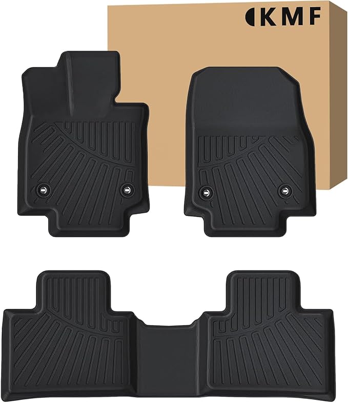 KMF Custom Fit Floor Mats for Lexus RX 2025 2024 2023 Accessories RX350 RX350h RX500h (NOT RX450h+ PHEV), All Weather TPE Waterproof Car Floor Liners,Front Rear 2 Row, Anti-Slip Deep Grooves Car Mats