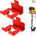 Garage Organization Weedeater Hanger Garage Organizer Trimmer Rack, Wall Mount Garden Tool Organizer Heavy Duty Tool Hangers for Hedge Trimmer, Chainsaw and Leaf Blower (2 Pack, Red)