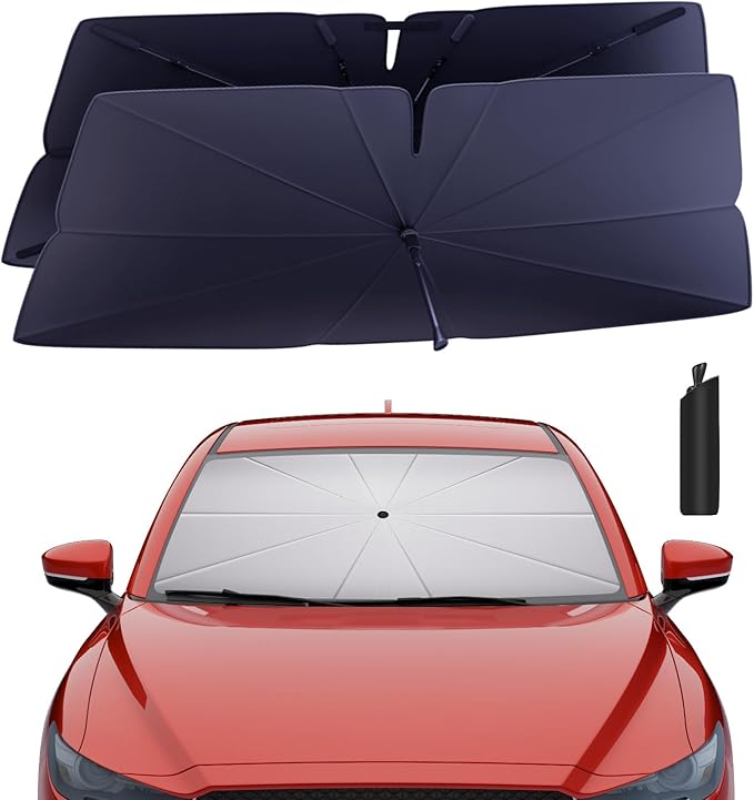 Windshield Sun Shade Umbrella: for Mazda CX-5-2017-2025 - Front Custom Car Window Shades - Double Thickened Foldable Mazda CX-5 Sunshades Block UV Keep Cool