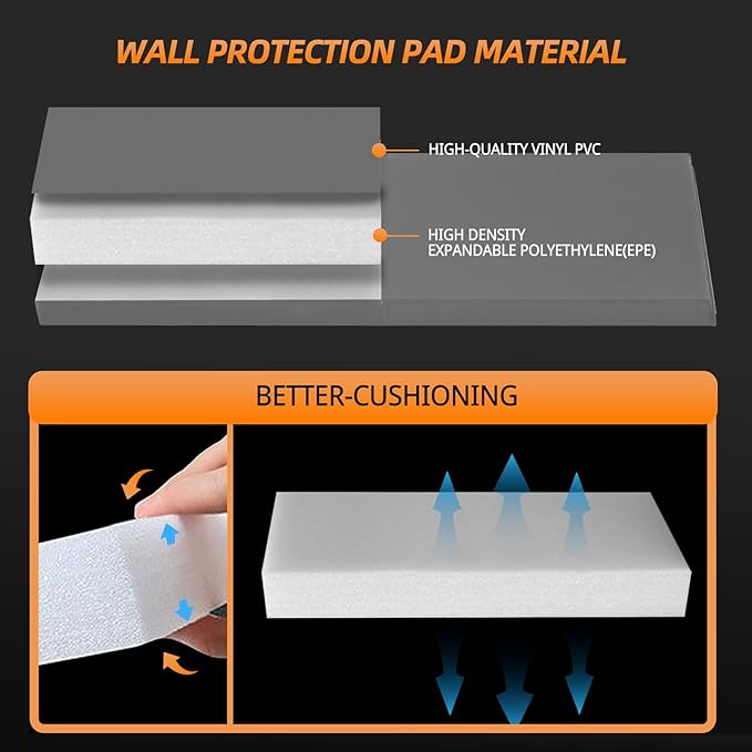 PROGOAL 2"/4" Thick Foam Protection Wall Pad，Gym Basketball-Court Protectors，Durable Waterproof Padding for Wall-Mounted Basketball Hoops(60" L x 20" W)…