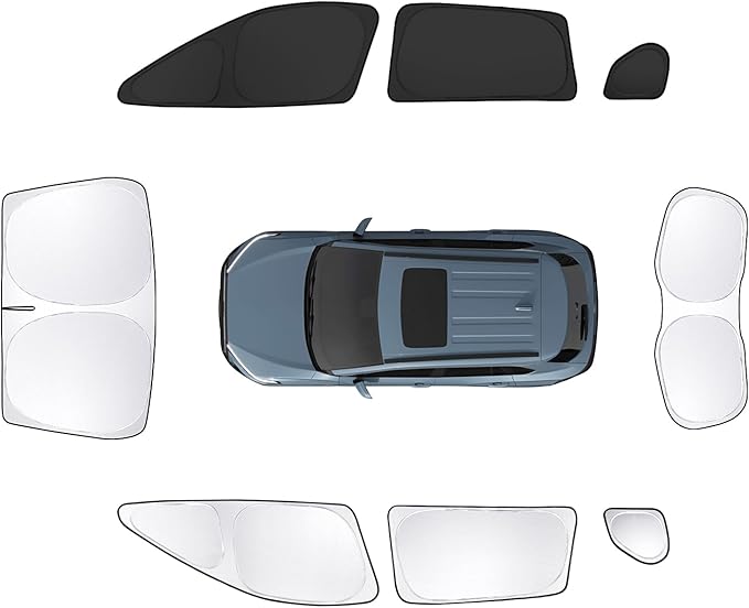 8pcs Car Window Shades for Toyota Corolla Cross2022-Present-Not Corolla Accessories,Windshield Side Rear Full Sunshade,Sun Visor UV Blocking, Privacy Protection and Blackout for Camping Outdoor