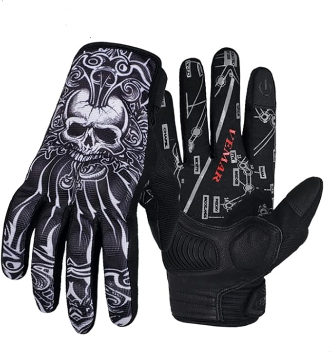 Skull Ghost Touchscreen Compatible Riding MTB Bike Gloves for Running Climbing Riding Biking Outdoor Sports, Gift for Men Women