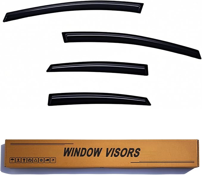 Window Visors Rain Guards fits 2010-2015 Prius (EXCLUDES Prius V & Prius C), Out-Channel Window Wind Deflectors Vent Shades Accessories, Dark Smoke 4 Pcs, 2011 2012 2013 2014