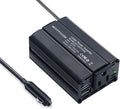 150W Power Inverter 12V DC to 110V AC Car Plug Adapter Outlet Converter with 2.4A Dual USB AC car Charger for Laptop Computer Black