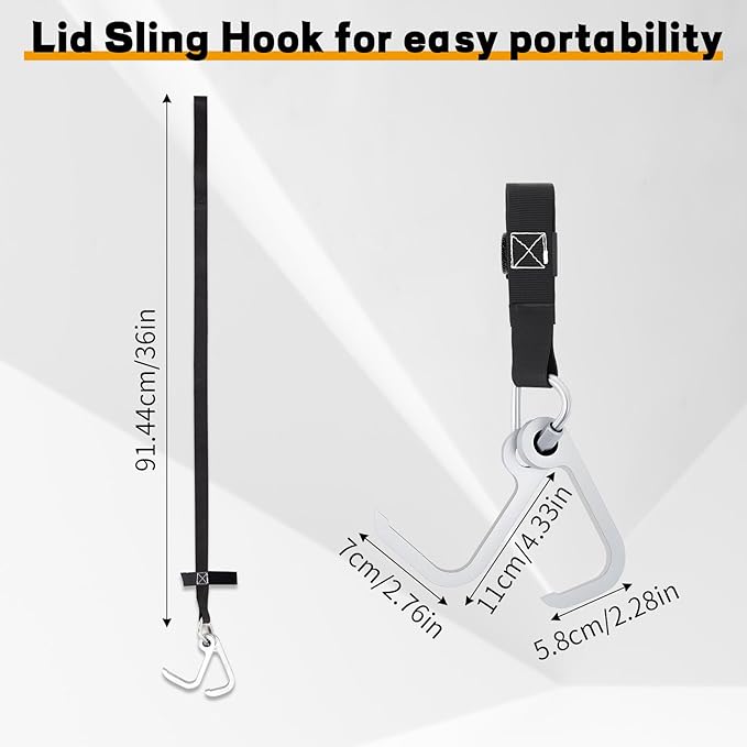 Manhole Hook Tool, Portable Versatile Hook for Lifting Manhole Covers, Storm Drains, Septic Tank Risers, Steel Tool for Lifting, Pulling, and Removing Covers, Easy to Store(Short & Long)
