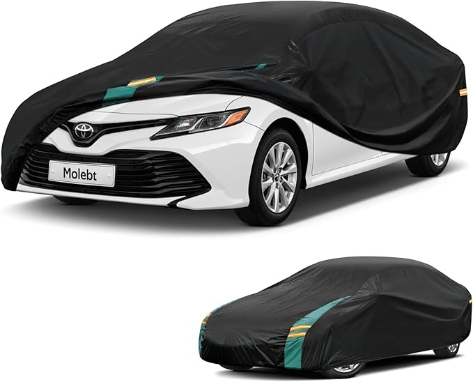 Full Exterior Covers Waterproof All Weather for Sedan & Coupe, Universal Fit for Corvette, Porsche 911, Honda Civic, Toyota Corolla, etc. Rain Winter Sun Protection.(Length: 179"-185")