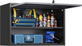 Metal Wall Cabinet for Garage Floating Garage Storage Wall Mount Shop Cabinet Upper Storage Trailer Gearbox Tool Small Wall Steel Adjustable Shelf Assembly Required