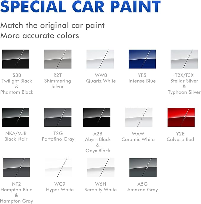 Serenity White (W6H) Touch Up Paint Compatible with Hyundai, DIY Car Paint Scratch Repair, Automotive Paints, Quick & Easy Fix Scratch Repair for Tucson/Elantra/Santa Fe/Sonata
