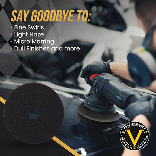 VPD SDO Black Foam Finishing Pad - Premium Compounding & Polishing Pad for Final Refinement & Very Light Swirls, Extra Fine Polish Use, Car Buffer Pad w/Tapered Edge, Made in USA, 3.5"