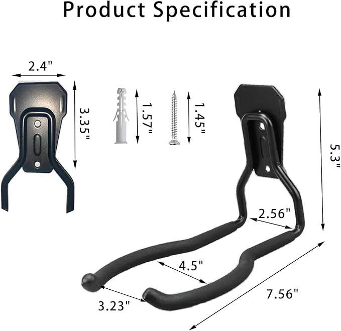 Weedeater Hanger - String Trimmer Hanger, Wall Mounted Power Tool Holder, Utility Hooks for Garage Tool Organizers and Storage (Black-1 P)