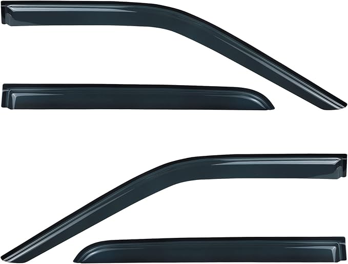 Smoke Side Wind Deflector Rain Guards Compatible with Ford F150/F Super Duty Crew Cab 2015-2025 Window Visor 4pcs 94975