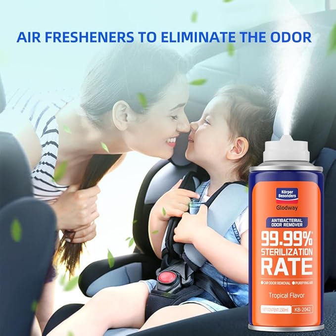 Glodway Whole Car Air Refresher,Odor Eliminator Remover Spray For Car,Scents Freshener With Odour Eliminator Technology,Long-Lasting Scent,6 Ounce(Pack of 3)