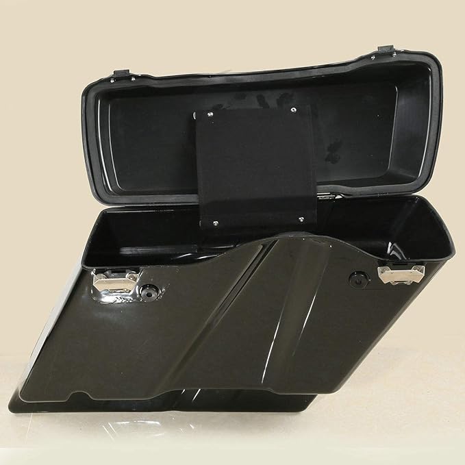 XFMT Hard Saddlebags + Chrome Conversion Brackets Compatible with HARLEY HD SOFTAIL MODEL 1986-2013