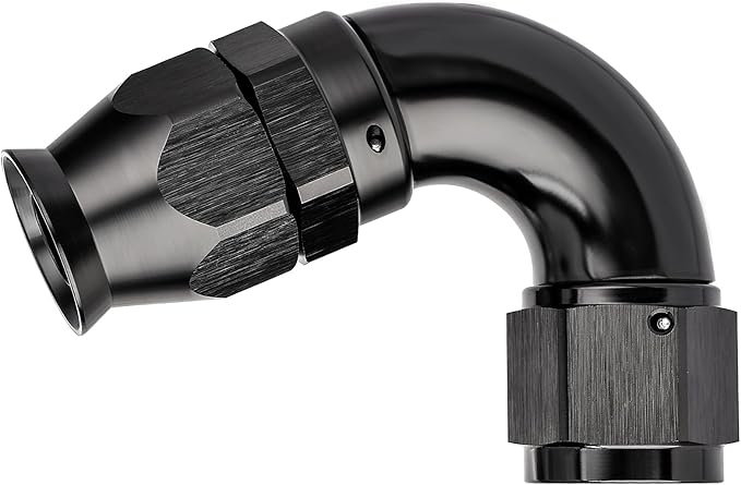 EVIL ENERGY 8AN 120 Degree PTFE One Piece Full Flow End Hose Fitting Aluminum Black
