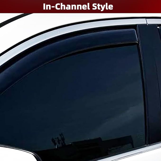 in Channel Window Visors Rain Guards Fit for Toyota Highlander 2014 2015 2016 2017 2018 2019, Durable Wind Deflectors Vent Shades Shield for 14-19 Highlander-4PCS