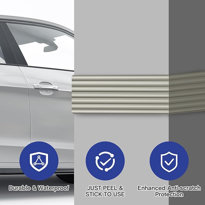Garage Wall Protector 3.15in x 10ft Self-Adhesive Rubber Bumper Protectors Strip for Car SUV Doors Waterproof Anti-Scratch Wall Bumper Guard for Garage Car(Gray)