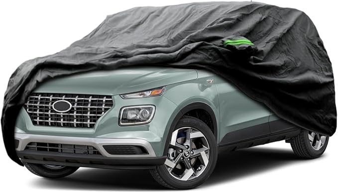 Proadsy 2025 Upgrade Car Cover Custom Fit for Hyundai Venue 2020-2025, Waterproof All Weather for Automobiles, Full Exterior Cover Rain Snow Sun Protector Indoor Outdoor Car Cover