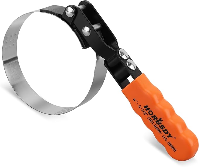 HORUSDY Large Swivel Oil Filter Wrench, 4" to 4-1/2" Ajustable Car Oil Filter Removal Tool, Durable & Easy Operation