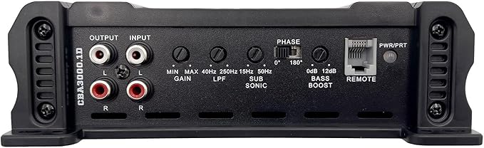 Orion Cobalt CBA3000.1D Monoblock 1-Channel Class D Amplifier for Car Subwoofer, 3000W, 2/4 Ohm Stable, Adjustable Low Pass & Subsonic Filter with Bass Boost, MOSFET Power Supply, Bass Knob Included