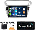 Kunfine Car Android Navigation Stereo GPS Radio Reverse Camera Display 9" IPS Touchscreen Headunit Tablet Pad Media Player for Peugeot 301 2013-2022, if Applicable Quad Core 1G+16G Silver