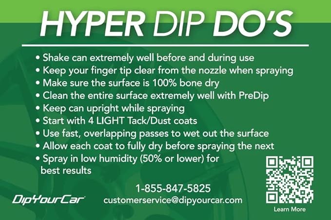 DipYourCar.com HyperDip Paint - Can of Sprayable Automotive Dip Coat - Removable Peelable Paint Protection for Cars - Shadow Black Satin Coat Spray