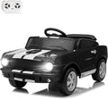 Winado 12V Licensed Shelby Electric Car for Kids, Battery Powered Ride On Toy for Toddlers with Remote Control, Upgrade Panel, Bluetooth, Shock Absorbers, Safety Belt, 3 Speeds, LED Lights - Black