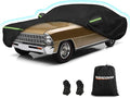 Waterproof Car Covers for Chevrolet II Nova/Nova SS 350/350 SC Sedan/Coupe 1962-1974,420D Oxford Cloth Sun Heat Protection Outdoor Full Covers with Driver Side Zipper Windproof Heavy Duty All Weather