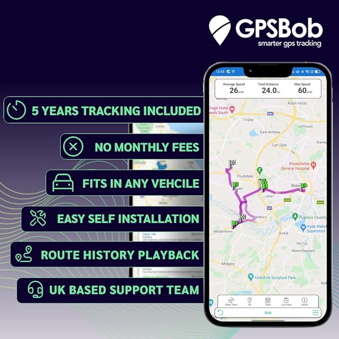 5 Year 4G 12/24v Wired GPS Tracker, All Inclusive, No Monthly Fees, No Subscriptions, One Off Fee, 5 Years Service Included, Car, Van, Truck, Caravan, RV, Plug and Play