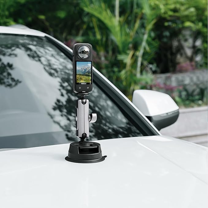 Suptig Universal Car Mount, Suction Cup Mount for Smartphones, GoPro, Action Cameras, DSLR, Windshield, Dashboard, Black
