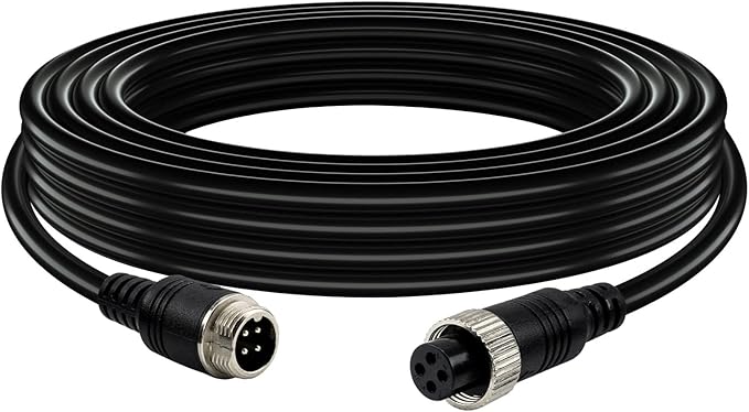 4-pin Aviation Video Extension Cable, Lonlonty Backup Camera Extension Cable for Car, Trailer, Bus, Truck Reversing Rear View Camera.(33FT/10M)
