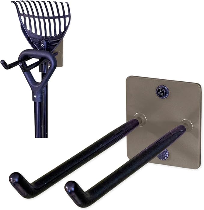 StoreYourBoard Tool Organizer Hook, Wall Mount Garage Storage, Tool Storage for Shovels Rakes Brooms Hoses and More, Rubber-Coated Steel Holds 50 lbs, 12" X 4" X 4.5"