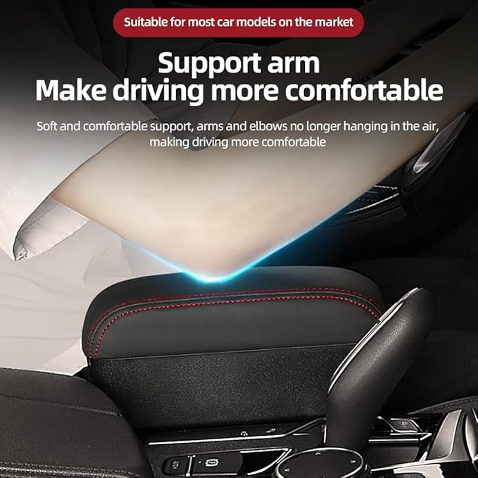 JEYODA Car Armrest Box with Cup Holder Car Central Liftable Armres Storage Organizer Box Arm Rest，Car Seat Gap Filler Organizer 1PC (Black)